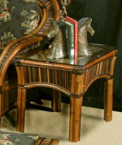 Rattan End Table, Sanibel Style 