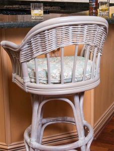 Wicker Counter Stool, Tilt Swivel, Rattan Frames & Manchester Style Rustic Driftwood (Minimum 2)