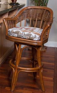 Wicker Counter Stool, Tilt Swivel, Rattan Frames & Manchester Style Sienna (Minimum 2)