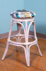 Wicker Counter Stools, Swivel Seats, Rattan Frames - Rustic Driftwood