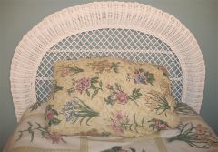 Wicker Headboard White Twin Arch Style--Special Price