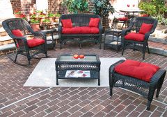 4 Piece Belair Resin Wicker Furniture Set (1) Love Seat (1) Rocker (1) Chair (1) Coffee Table