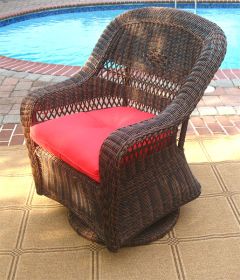 Belair Resin Wicker Swivel Glider Chairs, Antique Brown