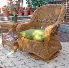 Belair Resin Wicker Swivel Glider Chairs, Golden Honey