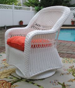 Belair Resin Wicker Swivel Glider Chairs, White