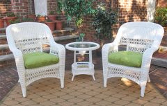 Bel Aire Resin Wicker Chat Set (2) Chairs (1) Round Table