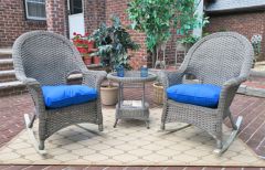 3 Piece Veranda Resin Wicker Chat Set with Rockers