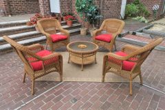 Belaire Resin Wicker Conversation Set (1) 19.5"High Table (4) Chairs