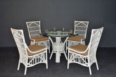 Rattan Dining Sets 42" Round (4-Side Chairs) Dorado