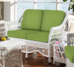 Capri Rattan Framed Natural Wicker Loveseat