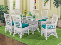 Wicker Dining Set White Capri 