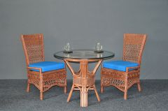 Wicker Dining Set 36" Beaded Francesca (2-Side Chairs) (2) frame colors) Brand New 