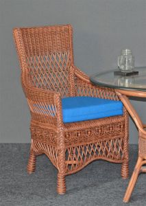 Wicker Dining Chair w/ Arms Beaded Francesca Style, Tea Wash (Min 2)