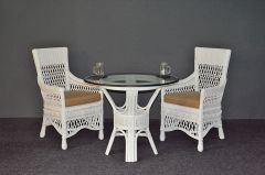 Wicker Dining Sets 36" Round Beaded Francesca Style (2-Arm Chairs) Brand New (2) Frame Colors