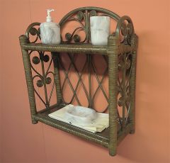 Wicker Wall Rack, Heart Sides Charcoal