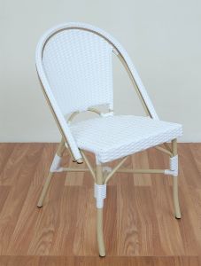 Resin Wicker Chair, Cafe Style, White (MIN. 2) Premium 7mm Indonesian Wicker