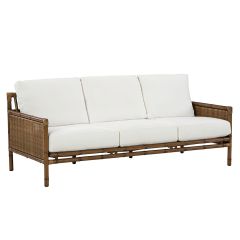 Lane Venture Brooks by Celerie Kemble Resin Wicker Sofa with 3 Seat & Back Cushions