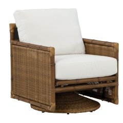 Lane Venture Brooks by Celerie Kemble Resin Wicker Swivel Glider Lounge Chair with Cushions