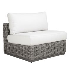 Lane Venture Hyannis Resin Wicker Armless Chair with Cushion.