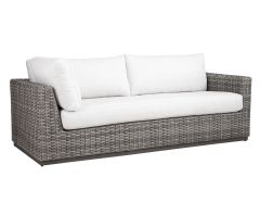 Lane Venture Hyannis Resin Wicker Right Arm Facing Sofa with Cushions.