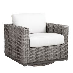 Lane Venture Hyannis Resin Wicker Swivel Rocker Lounge Chair with Cushion.