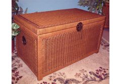 Wicker Trunks Chests, Large Wood Lined Tea Wash