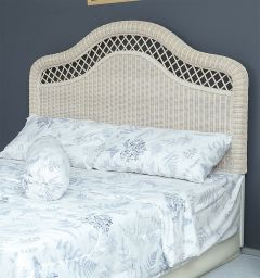 Wicker Headboard Full Queen Whitewash Pavilion Style