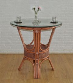 Wicker Table Counter Height w/36" 1/2 "Thick Glass Top 1" Bevel