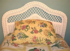  Wicker Headboard White Twin Pavilion Style 