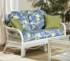 Bermuda Rattan Framed Wicker Loveseat 