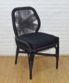 Wicker Dining Chair, Rattan Frame w/Synthetic Wicker, Valentina Style, Black (Min 2) Have Arrived