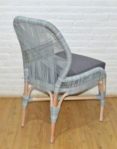 Wicker Dining Chair, Rattan Frame w/Synthetic Wicker, Valentina Style, Slate Blue (Min 2) Have Arrived
