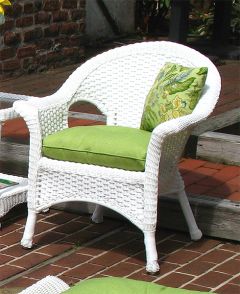 Veranda Resin Wicker Chair With Cushion White