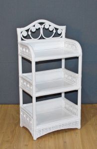 Wicker Floor Shelf, 3-Tier Beaded Victorian Style --has arrived