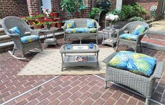 4 Piece Veranda Resin Wicker Set with 1-Rocker & 1-Chair (1) LS (1) Table 