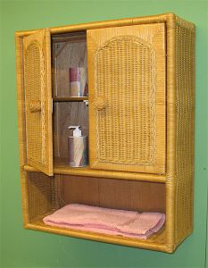  Wicker Wall Cabinet, Caramel