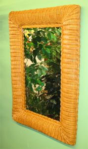 Wicker Mirror, Caramel XL Rectangular 27" x 34"