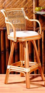 Fiji Rttan Framed Natural Wicker Bar Stool Cinnamon (Minimum 2)