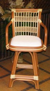 Fiji Rattan Framed Natural Wicker Counter Stool Cinnamon (Minimum 2)