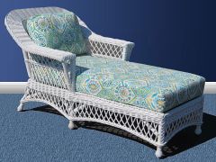 Harbor Beach Wicker Chaise Lounge White