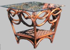 Rattan End Table, Java Twist Style