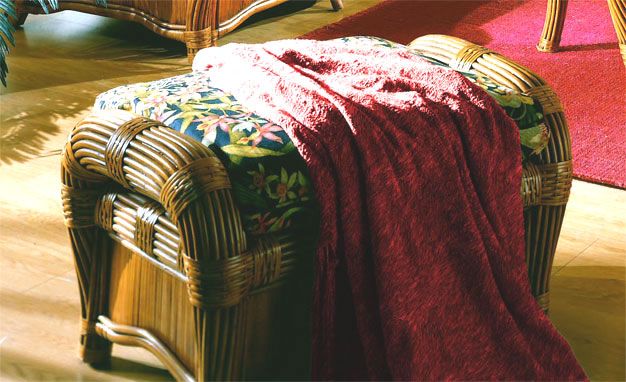 Jamaica Natural Rattan Ottoman