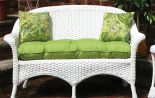 Sunbrella Fabric Wicker Loveseat Cushion