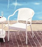 Resin Wicker Bistro Chair, White