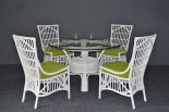 WHITE WITH CELERY GREEN CUSHIONS