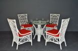 WHITE WITH POPPY RED CUSHIONS