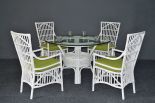 WHITE WITH CELERY GREEN CUSHIONS