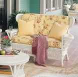 Vintage Natural Wicker Love Seat