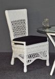 WHITE CHAIR WITH BLACK CUSHION