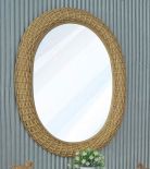 Rattan Mirror Oval Mirror, Natural Frame Finish, Isla Morada Style Brand New Design Estimate Estimate July